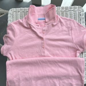 Nautica pink polo-style shirt. Like scallop on collar. New with tags